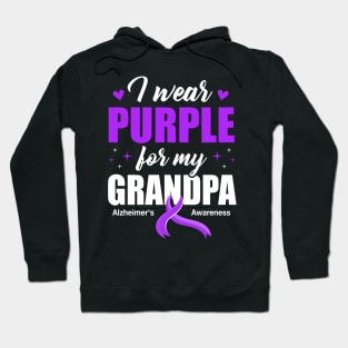 Support I Wear Purple For My Grandpa Alzheimer's Awareness Hoodie